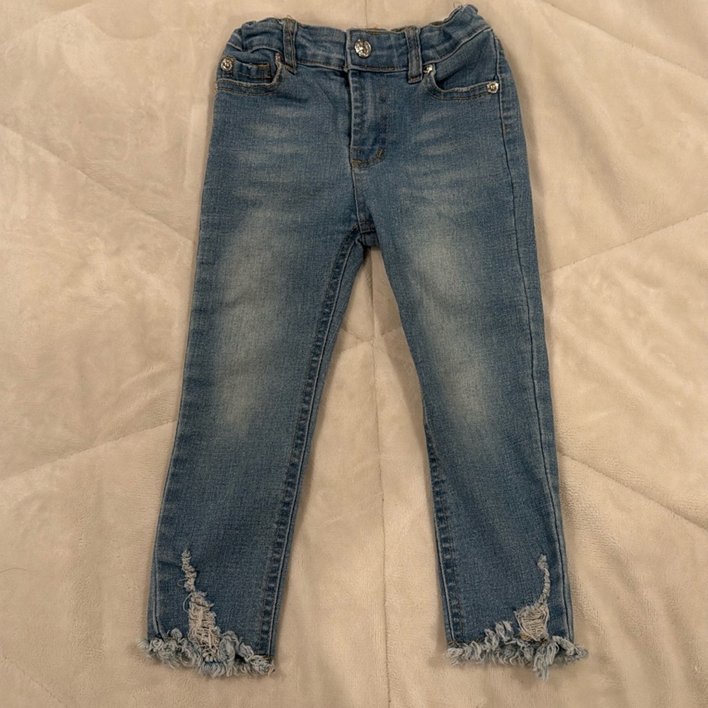 7 For All Mankind Girls Jeans 3T Distressed Trendy
